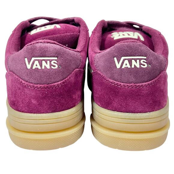Vans Off The Wall Hylane Sneaker Shoes Men 9 Women 10.5 Burgundy Suede Gum Sole - Picture 6 of 8
